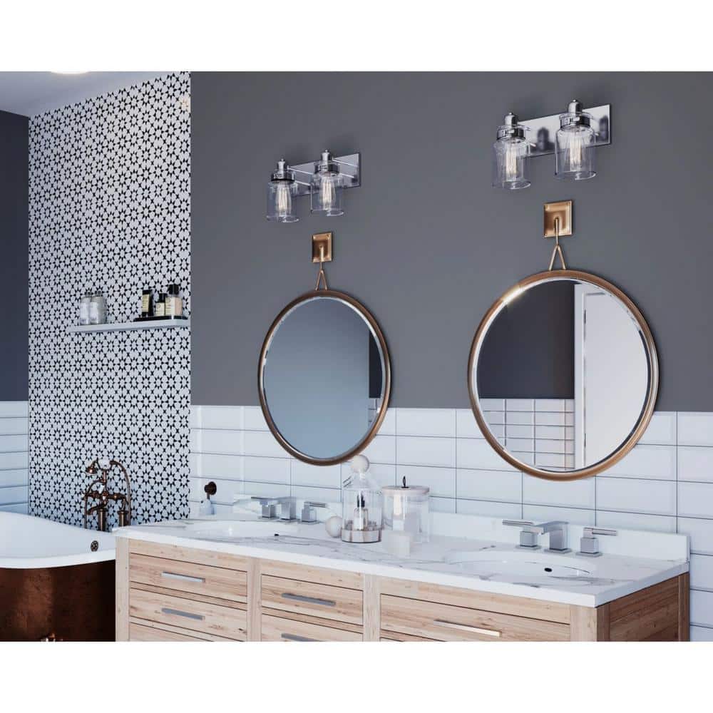 Brushed Nickel Apothecary Style Dimmable Bath Light