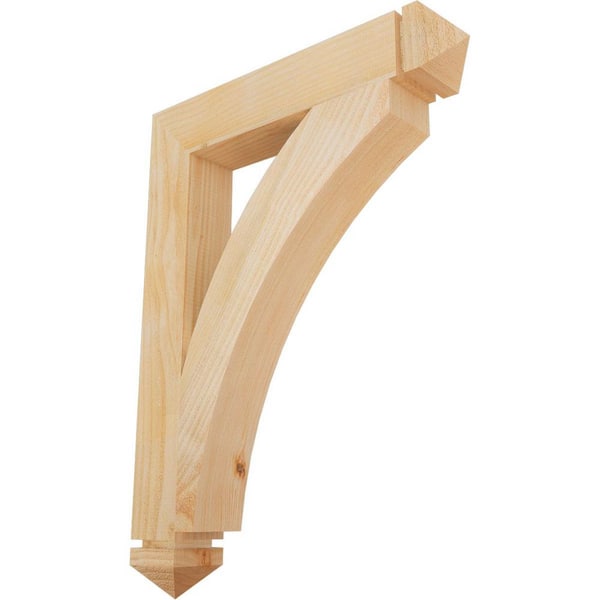 Ekena Millwork 4 in. x 32 in. x 24 in. Douglas Fir Thorton Arts and Crafts Rough Sawn Bracket