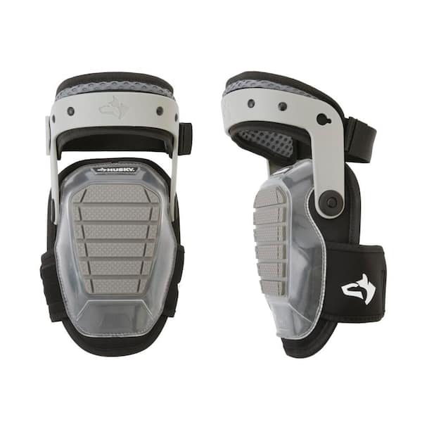 Gray Gel Soft Cap Articulating Hinge Knee Pad with Adjustable Straps