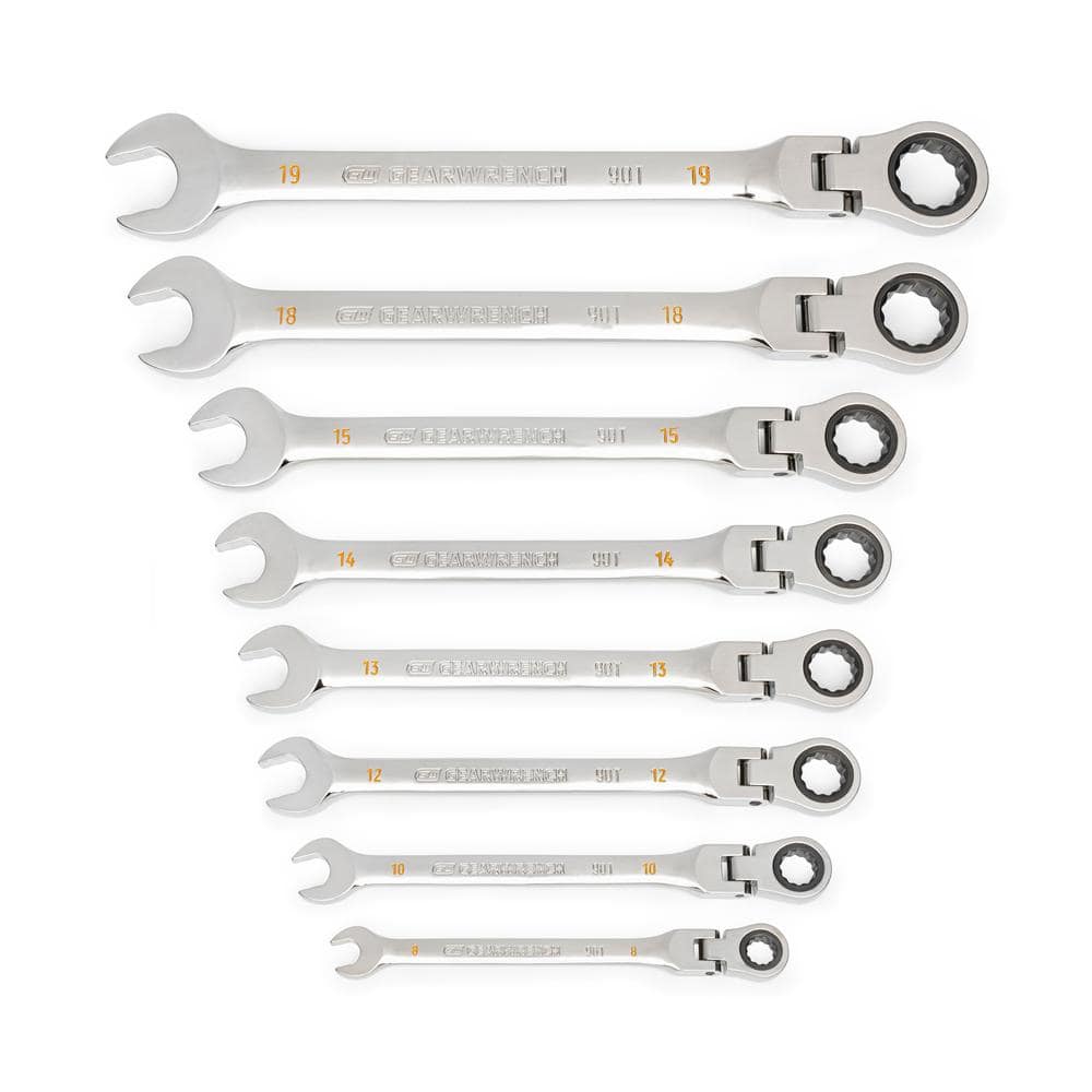 GEARWRENCH Metric Flex-Head 90-Tooth Combination Ratcheting Wrench