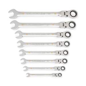 Metric Flex-Head 90-Tooth Combination Ratcheting Wrench Set (8-Piece)