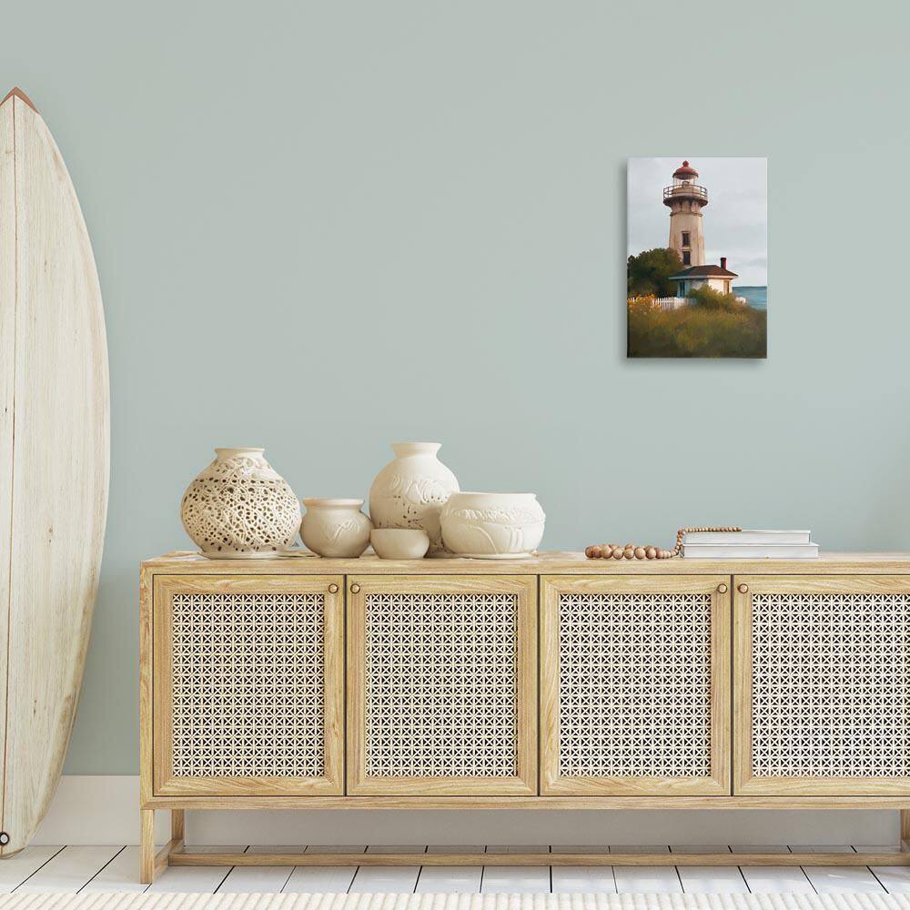 Scenic Summer Lighthouse View by Elizabeth Medley Unframed Nature Graphic Art Print 24 in. x 16 in. price history on PriceWatchPro