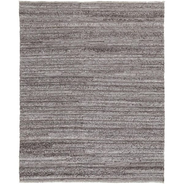 HomeRoots Taupe and Brown 5 ft. x 8 ft. Striped Area Rug