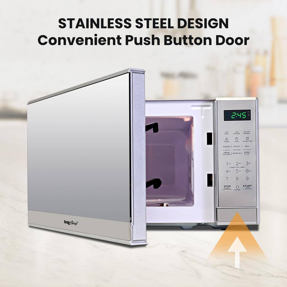 Compact Black and Silver Stainless Steel Microwave Oven for RV