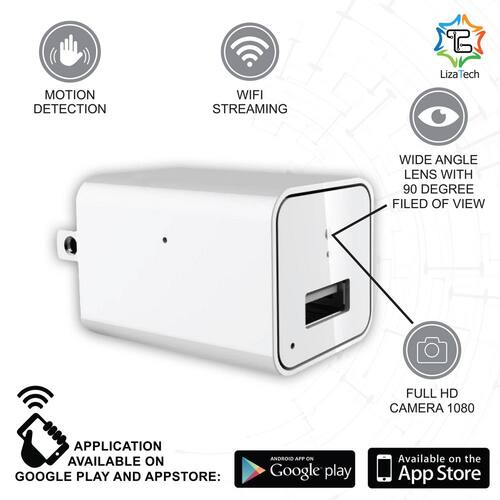 LizaCam USB Wall Plug with Hidden IP Camera