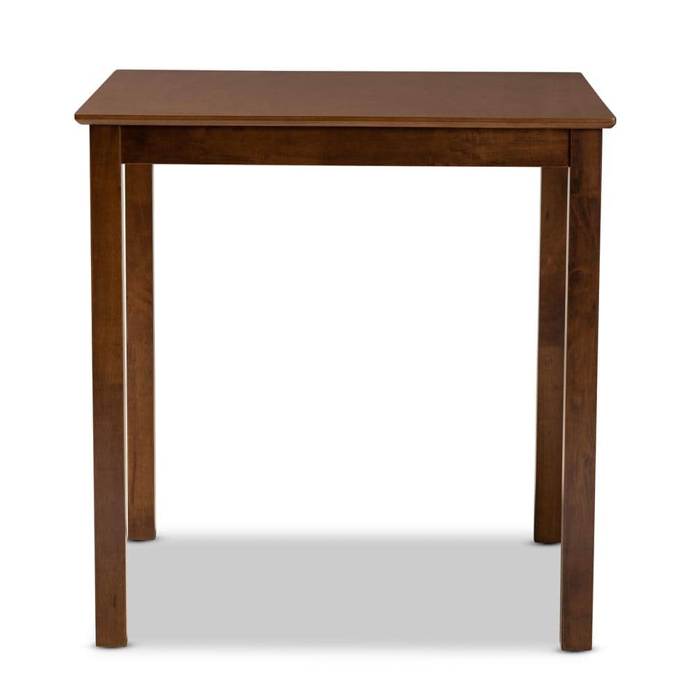 Lenoir Contemporary Walnut Wood Square Counter Height Pub Table