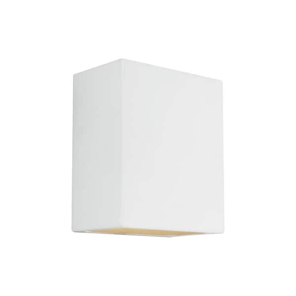 Generation Lighting Paintable Ceramic Sconces 1-Light Unfinished Ceramic Outdoor Turtle Friendly Wall Lantern Sconce