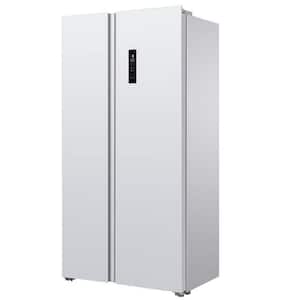 36 in. 18.8 cu. ft. Side by Side Refrigerator, Frost Free Defrost, LED Lighting, Recessed Handle in White