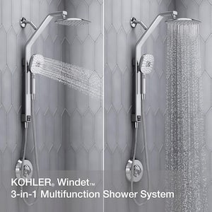 Windet Showering Rail Combo in Polished Chrome