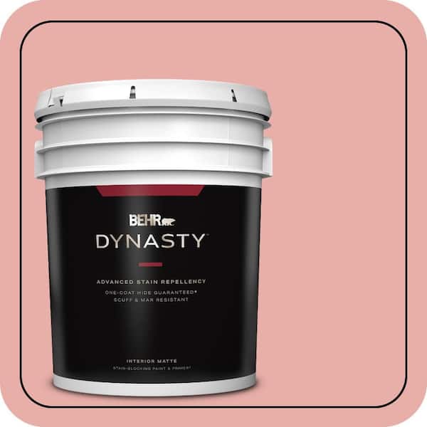 BEHR DYNASTY 5 gal. #160C-3 Rose Silk Matte Interior Stain-Blocking Paint & Primer