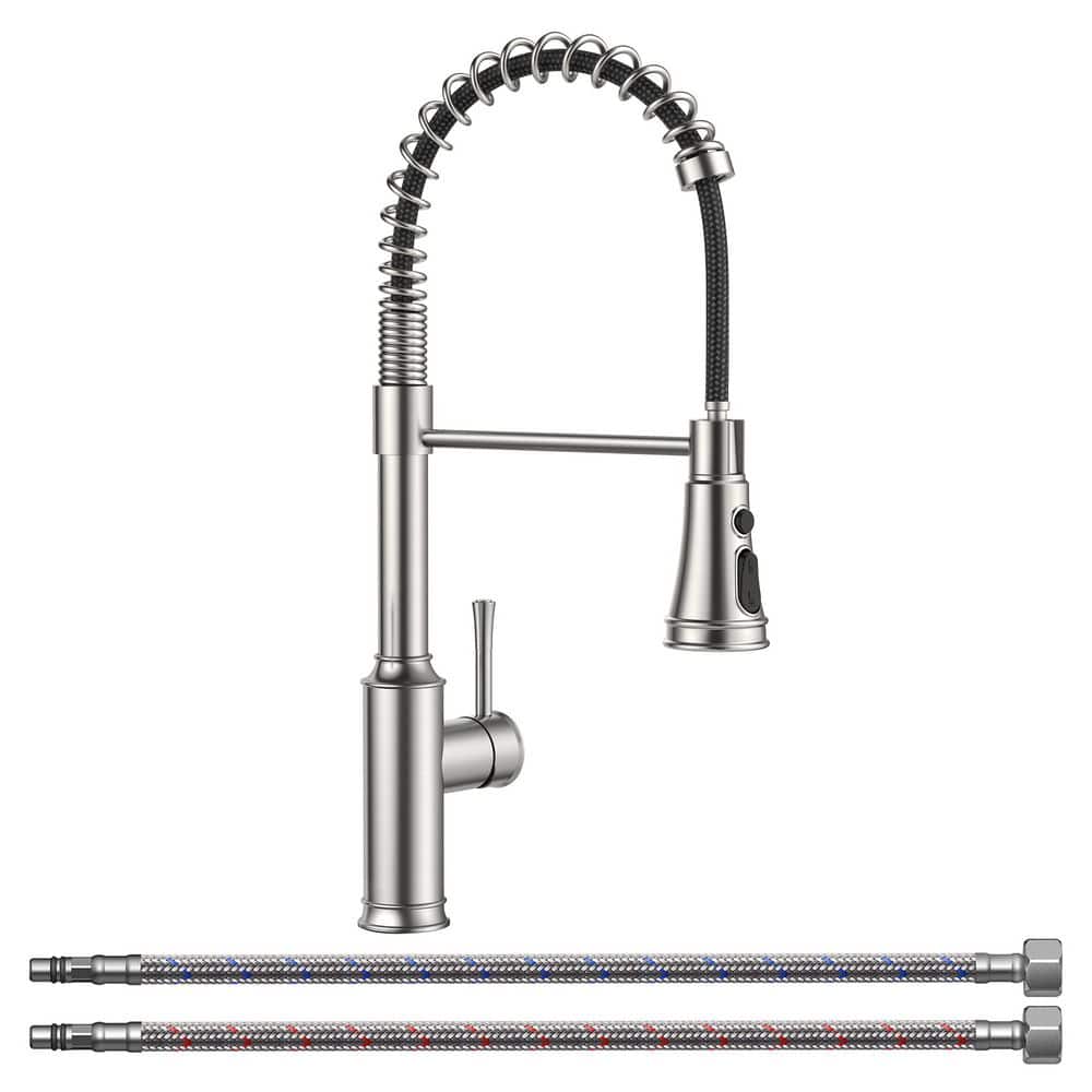Single Handle Pull Down Sprayer Kitchen Faucet with 360 ° Swivel Spout in Brushed Nickel price history on PriceWatchPro