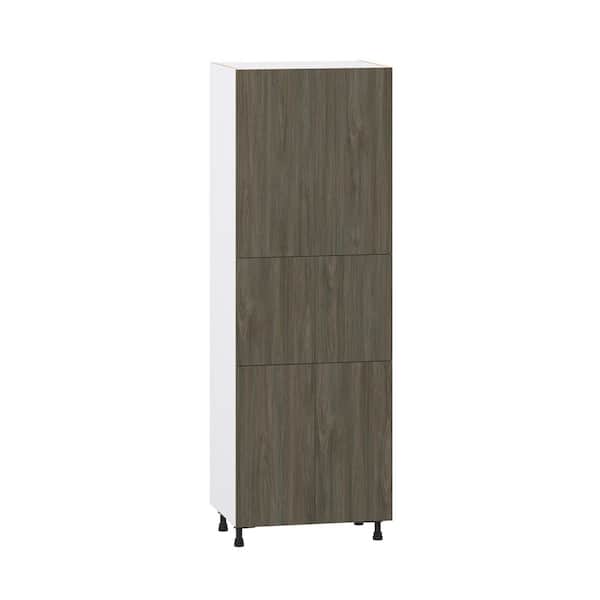 Timberline 30 in. W x 89.5 in. H x 24 in. D in Slab Walnut Assembled Pantry Kitchen Cabinet