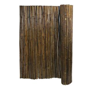 72 in. H x 96 in. W x 1 in. D Walnut Brown Rolled Bamboo Fence Natural Bamboo Fencing Decorative Rolled Wood Fence Panel