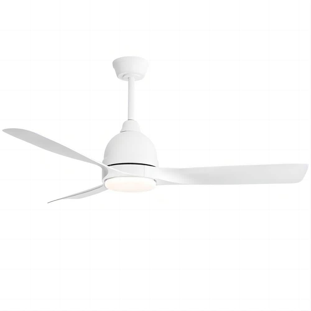 54 in. Indoor/Outdoor White ABS Ceiling Fan 6 Speed Smart Remote Control Di