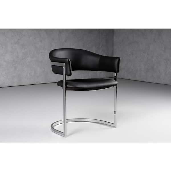 Allie Contemporary Black Leather Dining Chair