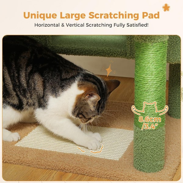 cenadinz Medium Cat Multi-Level Cat Tree Luxury Cat Tower Condo Hammock Cat  Scrapers Scratching Post in Green CH3AMT0204GN - The Home Depot