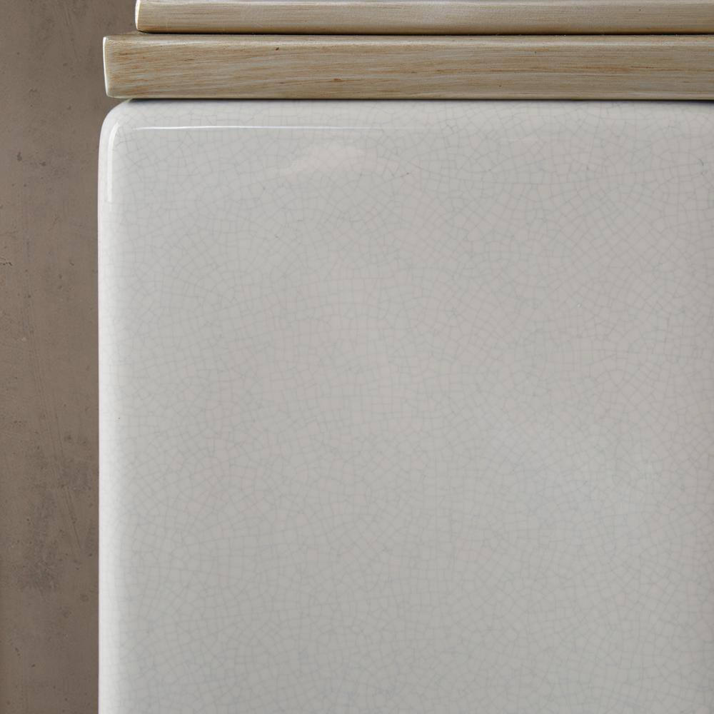 Ivory and Silver Rectangular Ceramic Table Lamp