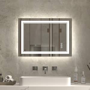 20 in. W x 28 in. H Rectangular Frameless Anti-Fog Wall Mount Bathroom Vanity Mirror
