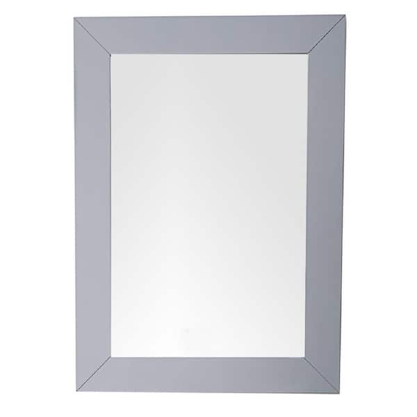 James Martin Vanities Weston 27 in. W x 38 in. H Framed Rectangular Beveled Edge Bathroom Vanity Mirror in Silver Gray