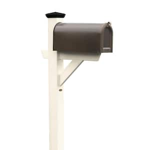 Hazleton Recycled Plastic Mailbox Post, Weathered Acorn