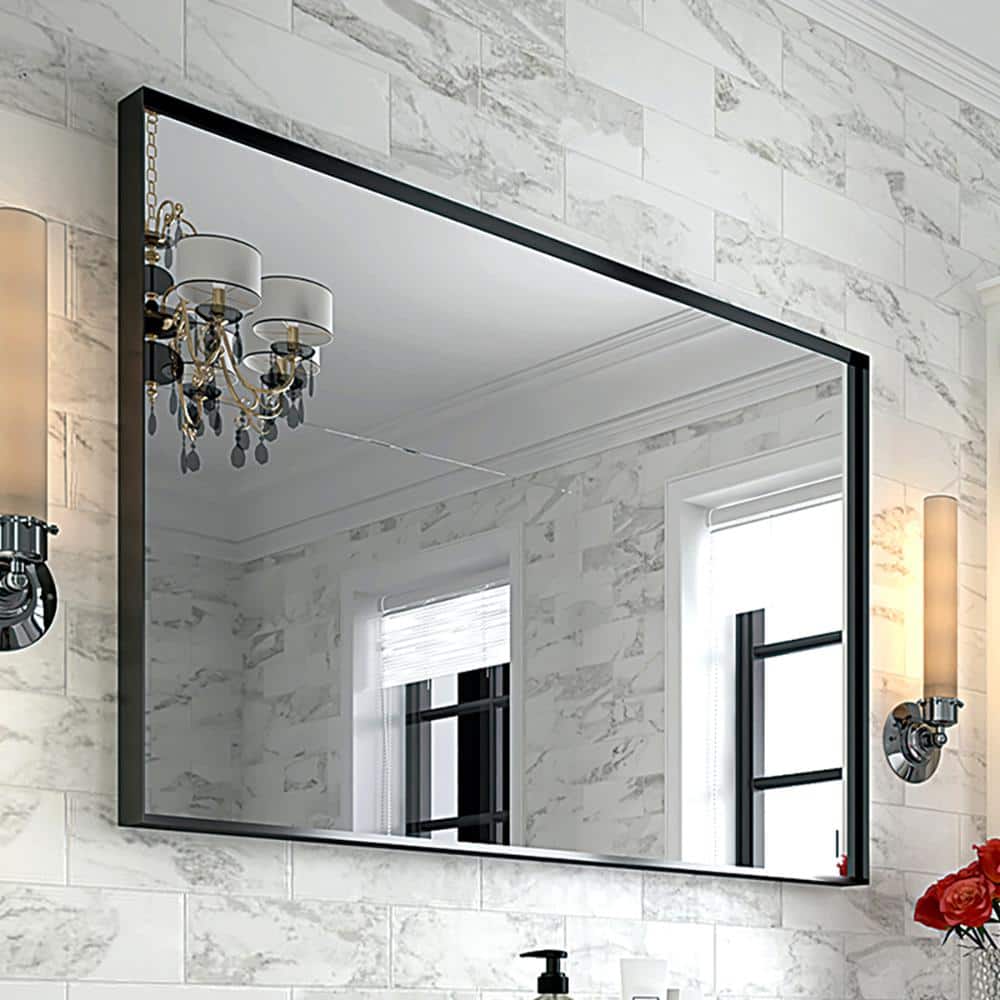 40 in. W x 30 in. H Rectangular Metal Framed Wall Mounted Bathroom Vanity M