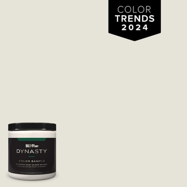BEHR DYNASTY 8 oz. #HDC-NT-21 Weathered White Semi-Gloss Enamel Stain-Blocking Interior/Exterior Paint & Primer Sample