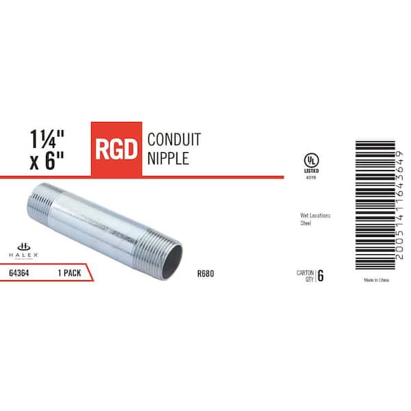 Halex 1-1/4 in. Rigid Conduit Nipple 64364 - The Home Depot