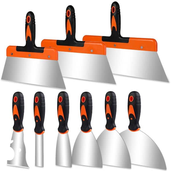 Angel Sar 14 in. Stainless Steel Taping Knife Tool, Paint Scraper Tool Set for Repairing Drywall and Applying Putty, Cement