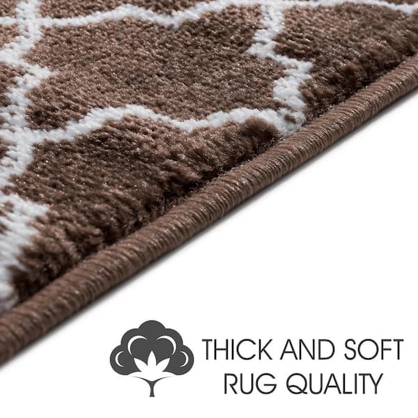 Trellisville Collection Brown 9 in. x 28 in. Polypropylene Stair Tread Cover (Set of 13)