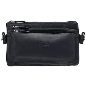 Buffalo Collection 9.5 in. x 2 in. x 5.5 in. (W x D x H) Black Leather Multi-Function Waist Bag
