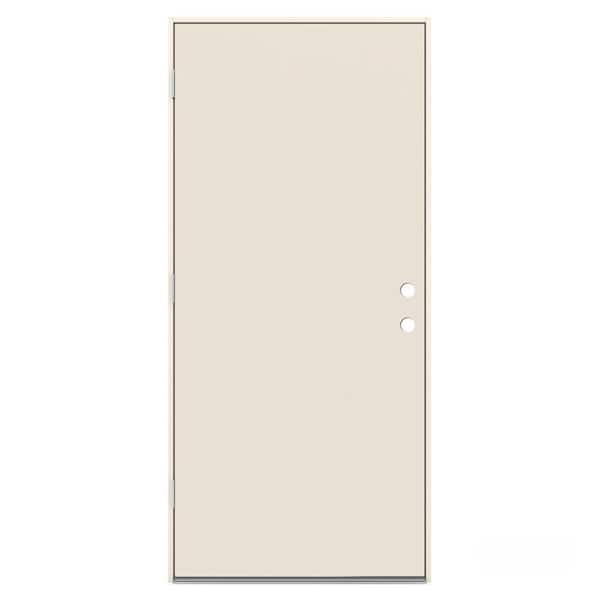 JELD-WEN 32 in. x 80 in. Flush Primed Right-Hand Outswing Steel Prehung Front Door