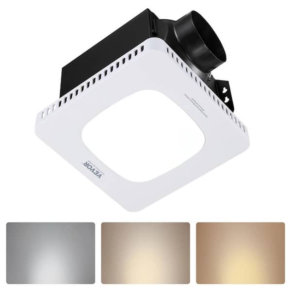 80 CFM Bathroom Exhaust Fan with LED Light, Bathroom Vent Three Gear Color Temp, Premium AC Motor Ceiling Fan