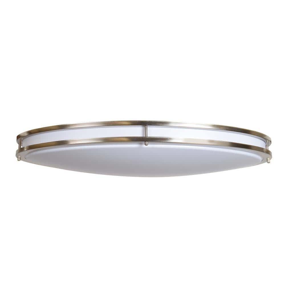 Solero Oval Brushed Steel LED Flush Mount Light