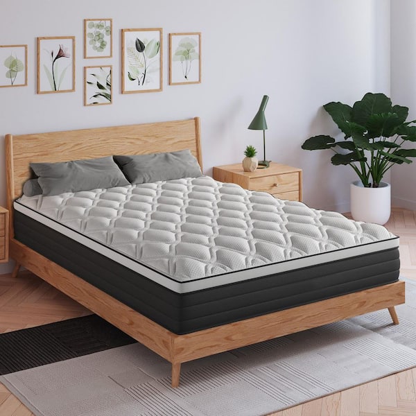 Full Medium 14 in. Hybrid Mattress with Euro Top, Edge Support and Bed-in-a-Box Mattress