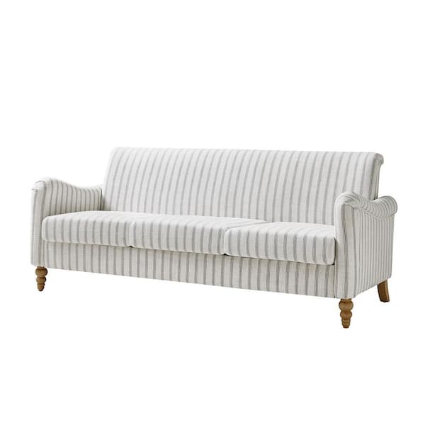 JAYDEN CREATION Justo 78 in. Flared Arm Linen Rectangle Sofa in