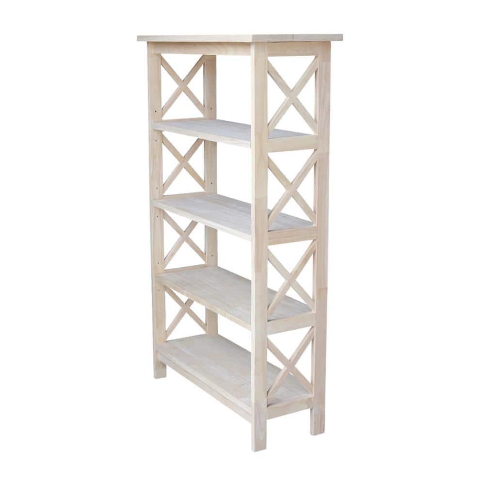 Adjustable Classic 54'' Brown Solid Wood X-Sided Bookcase
