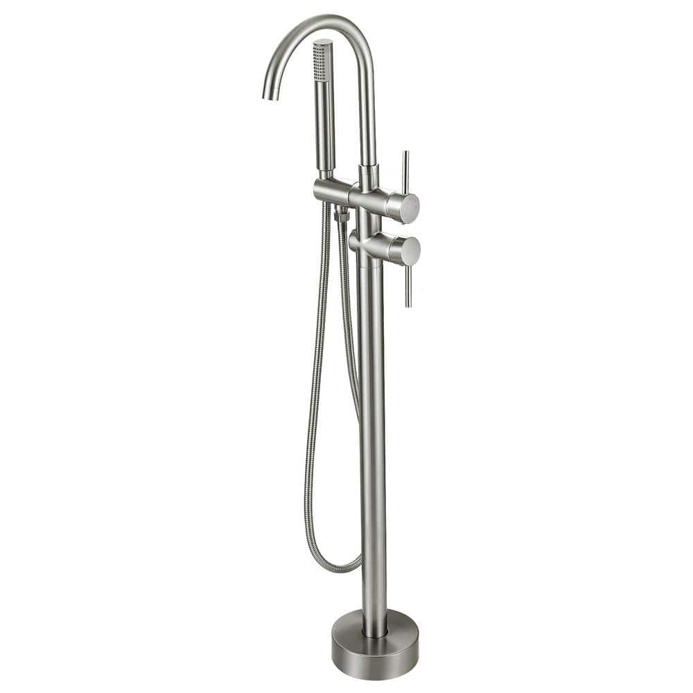 Waterfall Single-Handle Floor Mount Freestanding Tub Faucet Bathtub Filler 
