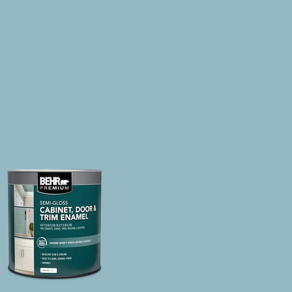 BEHR PREMIUM 1 qt. #PPU13-09 Tahoe Blue Semi-Gloss Enamel Interior/Exterior Cabinet, Door & Trim Paint