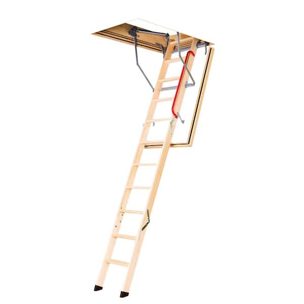 Fakro 1001868715 LWF 8 ft. - 10 ft., 22.5 in. x 54 in. Fire Rated Insulated Wood Attic Ladder with 300 lb. Maximum Load Capacity - 1
