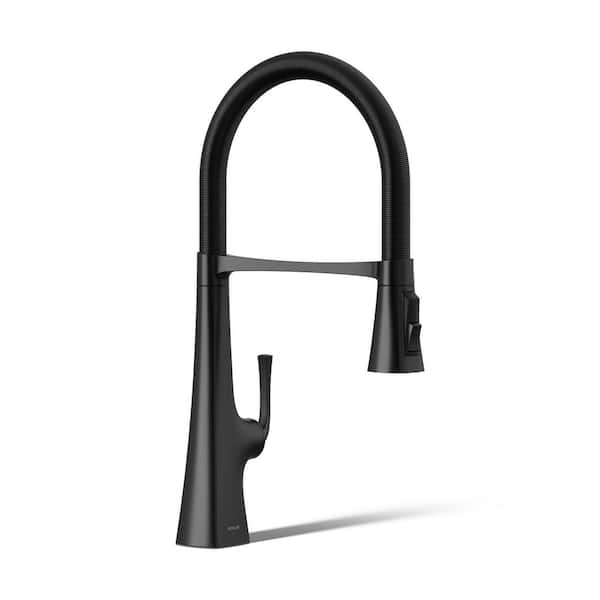 Graze Single-Handle Medium Standard Kitchen Faucet in Matte Black