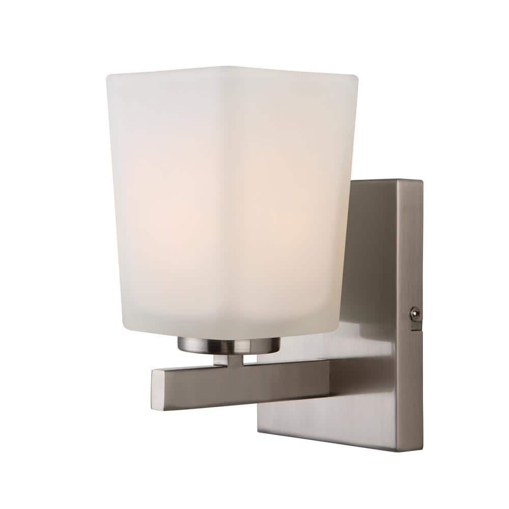 CANARM Hartley 1-Light Brushed Nickel Sconce IVL472A01BN - The Home Depot