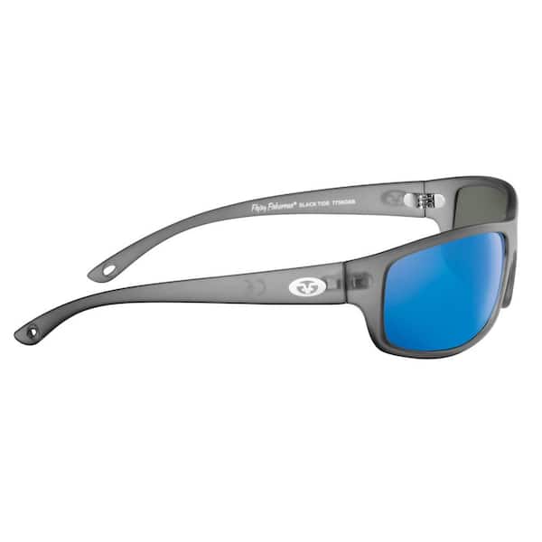 Flying Fisherman Slack Tide Polarized Sunglasses Granite Frame with Smoke  in Blue Mirror Lens 7756GSB - The Home Depot