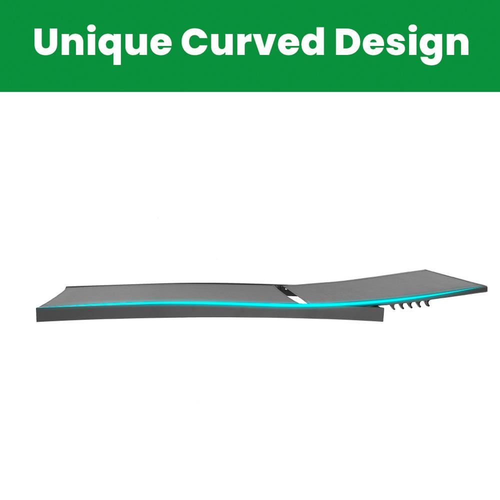 Brown Aluminum Adjustable Outdoor Chaise Lounge Set of 2