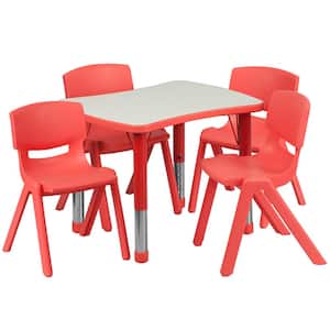 Red 5-Piece Table and Chair Set
