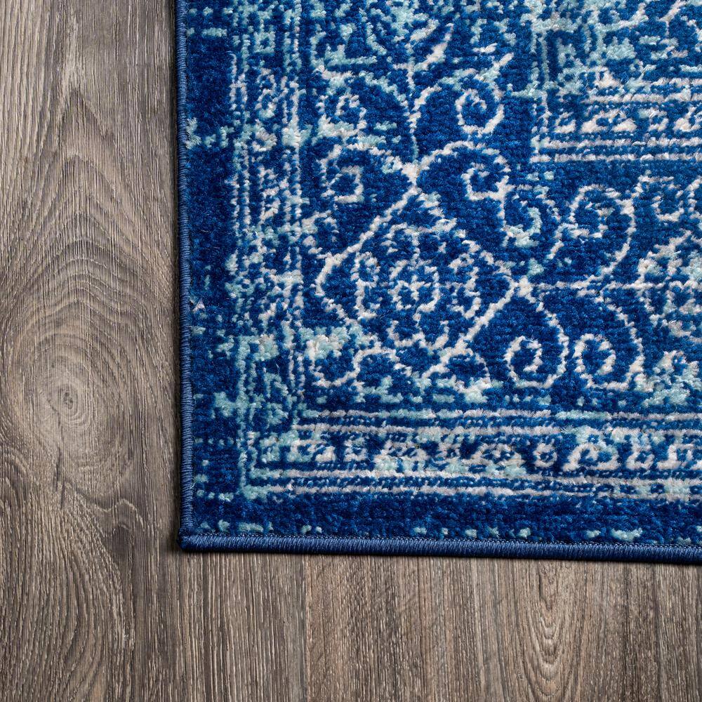 Azul Filigree Blue and White Synthetic Area Rug