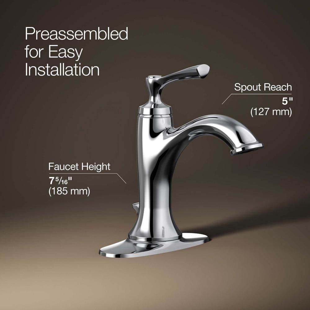 Polished Chrome Traditional Single Handle Bathroom Faucet