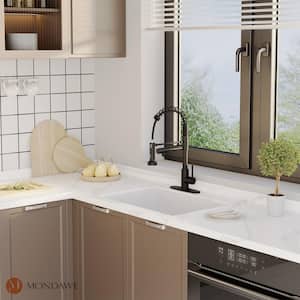Single Handle Pull Down Sprayer Kitchen Faucet with water filter fuction and Spring Neck in Black