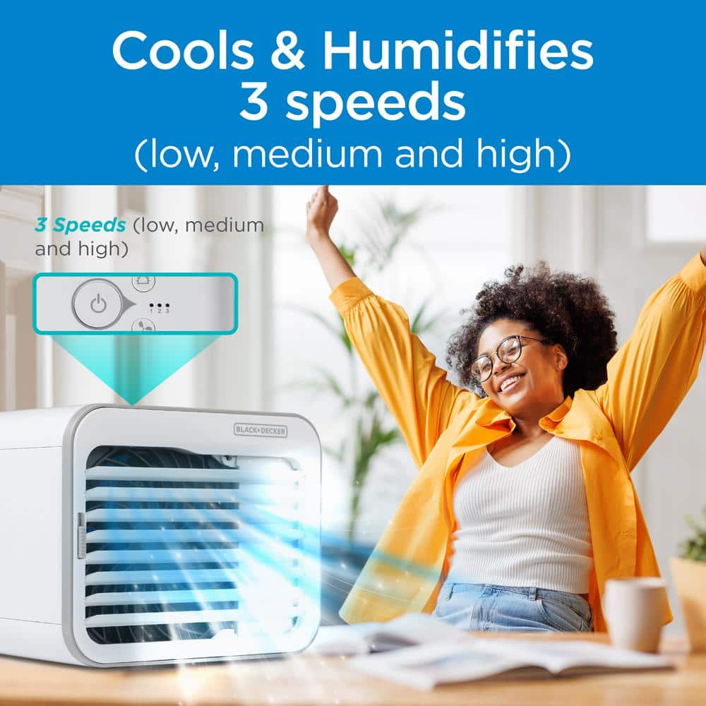 BLACK+DECKER BLACK+DECKER Desktop Air Cooler with 3-Speeds, Evaporative Air Cooler with 0.5L Water Tank