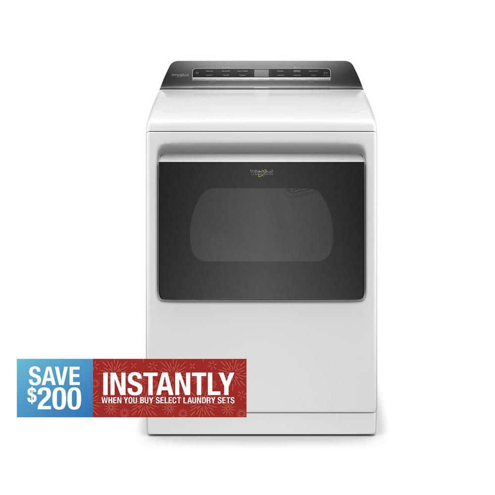 7.4 cu. ft. White Gas Dryer with Steam and Advanced Moisture Sensing Technology, ENERGY STAR