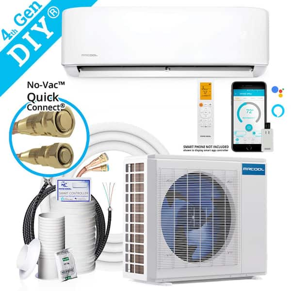 DIY 12,000 BTU 1-Ton 1-Zone 22 SEER Ductless Mini-Split AC and Heat Pump with 12K & 25ft Line